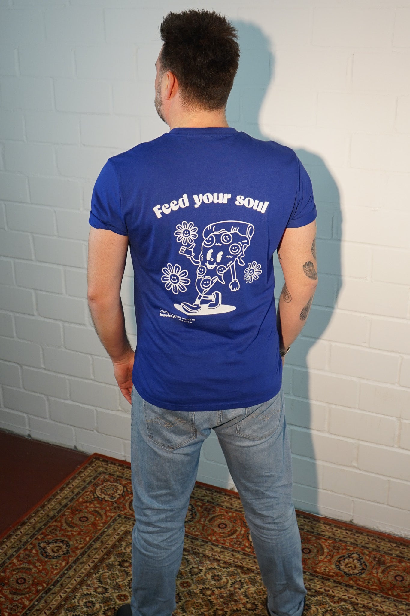 Feed your soul T-Shirt schwarz/blau